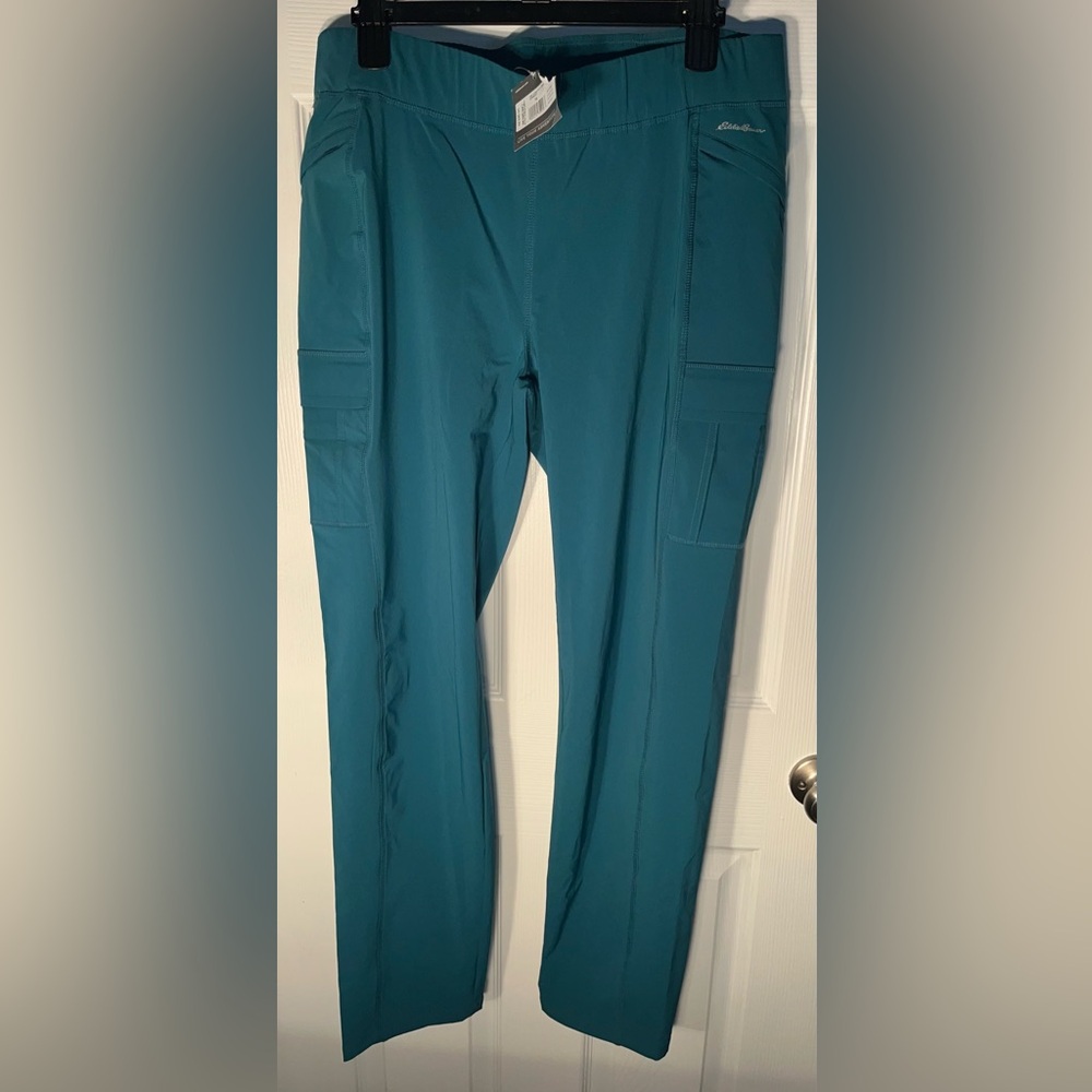 $69.99 Women’s Eddie Bauer Stratify Pants 14 Greenish Blue New with tags